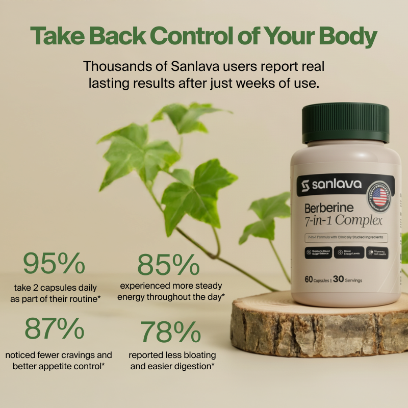 Sanlava Natural Berberine 7-in-1 - Blood Sugar Balance & Weight Support