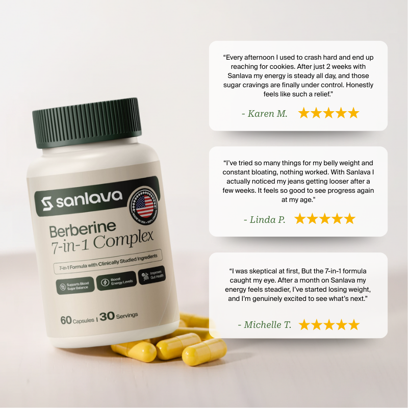 Sanlava Natural Berberine 7-in-1 - Blood Sugar Balance & Weight Support