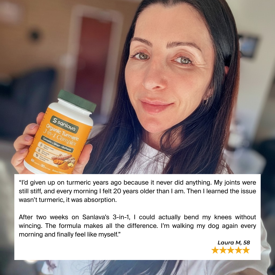 Sanlava Organic Turmeric 3-in-1 (Curcumin + Ginger + BioPerine)