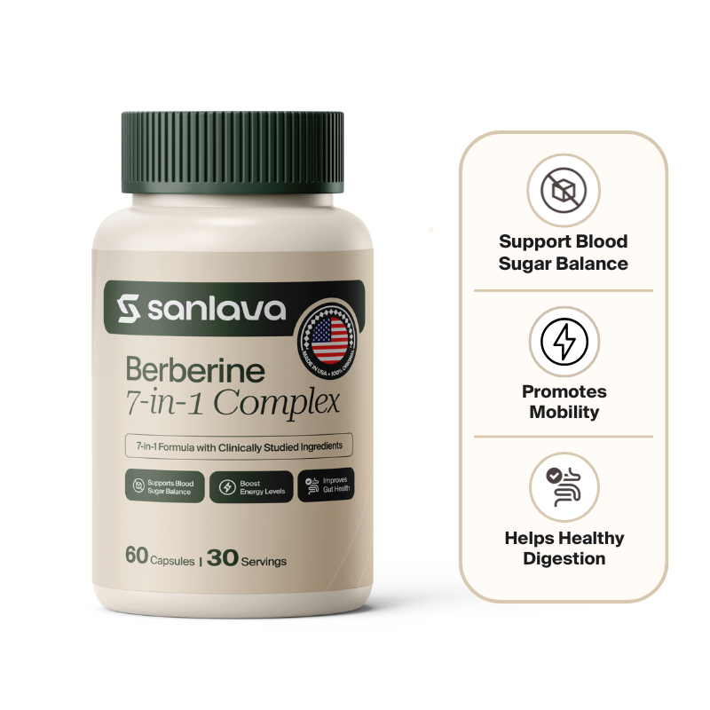 Sanlava Natural Berberine 7-in-1 - Blood Sugar Balance & Weight Support